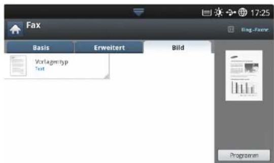 Fax Basis Erweitert Bild Vorlagentyp Text Programm