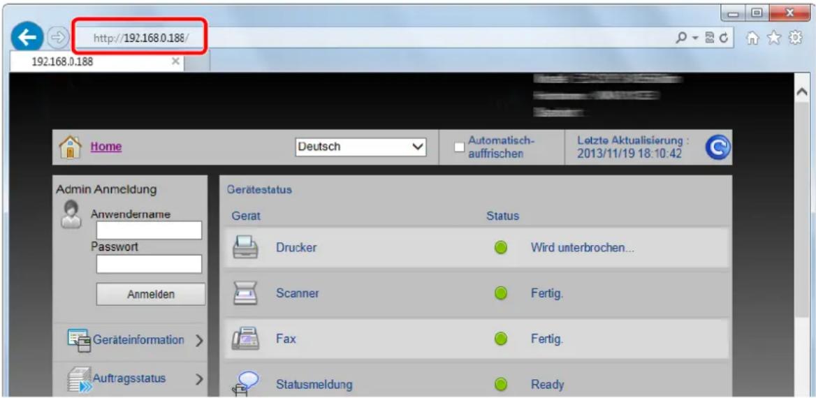 Triumph-Adler P-C2660 MFP - Embedded Web Server RX öffnen - 1