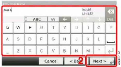 Triumph-Adler P-C2665 i MFP - Benutzerinformationen eingeben. - 1