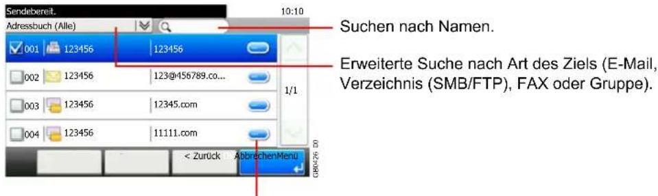Triumph-Adler P-C2665 i MFP - Ziel angeben. - 2