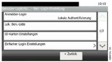 Triumph-Adler P-C2665 i MFP - Benutzer-Login Verwaltung aktivieren. - 1