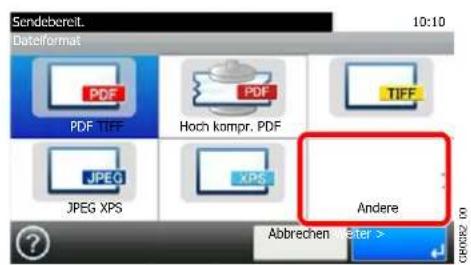 Triumph-Adler P-C2665 i MFP - Wählen Sie das Standard-Dateiformat. - 1