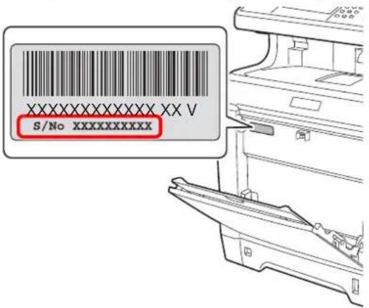 Triumph-Adler P-C2665 i MFP - Überprüfen der Geräteseriennummer - 1