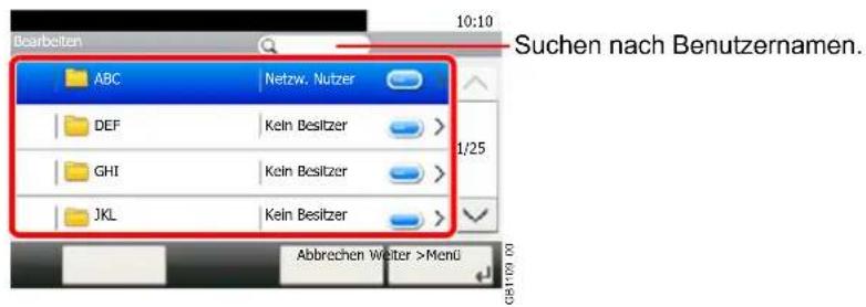 Triumph-Adler P-C2665 i MFP - Anwender-Box bearbeiten und löschen. - 2