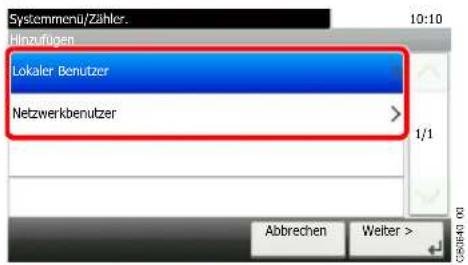 Triumph-Adler P-C2665 i MFP - Benutzerinformationen eingeben. - 1