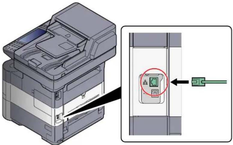 Triumph-Adler P-6035i MFP - Kabel mit dem Gerät verbinden. - 1