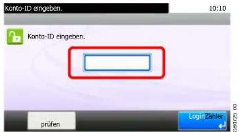Triumph-Adler P-C2660 i MFP - Konto-ID eingeben. - 1
