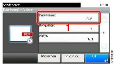 Triumph-Adler P-C2660 i MFP - Wählen Sie das Standard-Dateiformat. - 2
