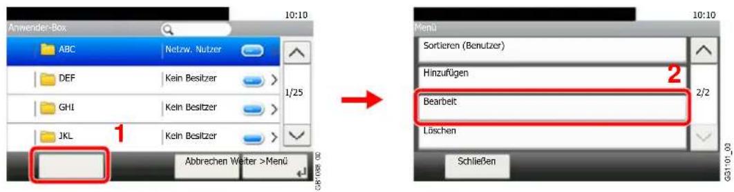 Triumph-Adler P-C2660 i MFP - Anwender-Box bearbeiten und löschen. - 1