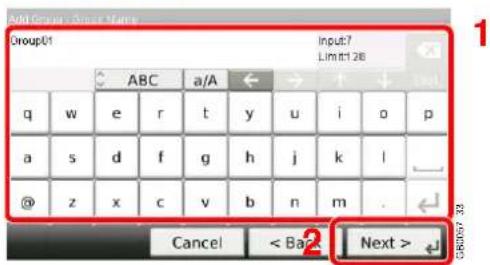 Triumph-Adler P-C2660 i MFP - Gruppeninformation eingeben. - 2