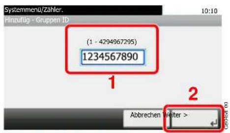 Triumph-Adler P-C2660 i MFP - Gruppeninformation eingeben. - 1