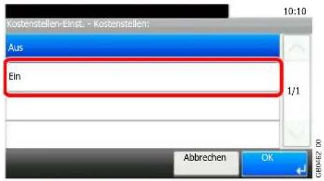 Triumph-Adler P-C2660 i MFP - Kostenstellenabrechnung aktivieren. - 1