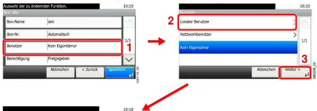 Triumph-Adler P-C2660 i MFP - Anwender-Box bearbeiten. - 4