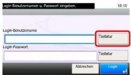Triumph-Adler P-4026iw MFP - Login-Benutzernamen und Login-Passwort eingeben. - 1
