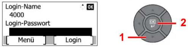 Triumph-Adler P-4030 MFP - Das Login-Passwort eingeben. - 1