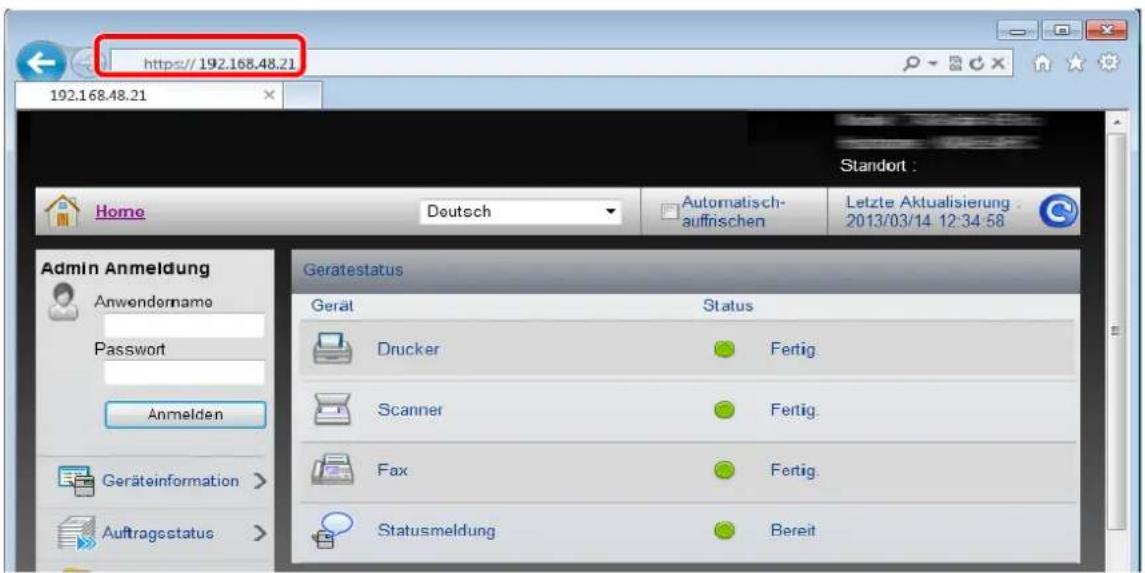 Triumph-Adler P-3020 MFP - Embedded Web Server RX öffnen - 1