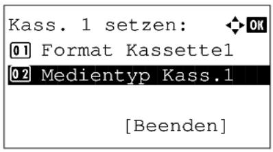 Triumph-Adler P-3020 MFP - Papierformat und Medientyp für die Kassetten wählen - 8