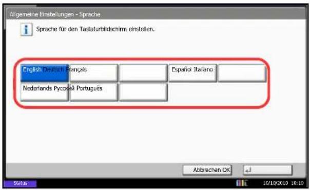 Triumph-Adler DCC 2970 - Auswahl der Bedienfeldsprache - 1