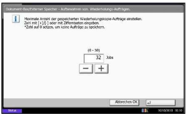 Triumph-Adler DCC 2970 - Maximale Anzahl von Wiederholungskopieaufträgen - 1