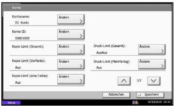 Triumph-Adler DCC 2970 - Konten verwalten - 2