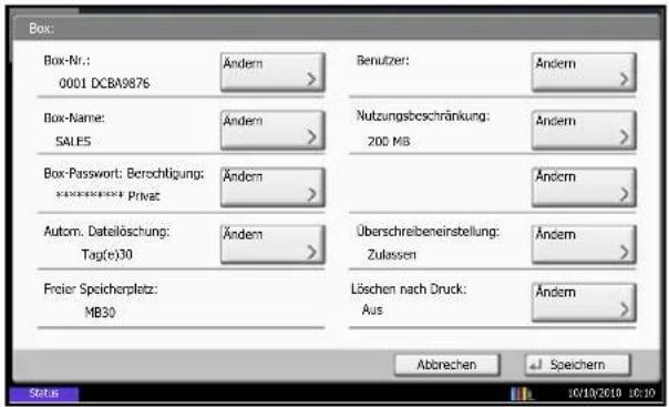 Triumph-Adler DCC 2965 - Anlegen neuer Boxen bei eingeschalteter Benutzerverwaltung - 1