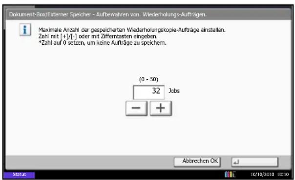 Triumph-Adler DCC 2965 - Maximale Anzahl von Wiederholungskopieaufträgen - 1