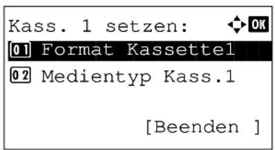 Triumph-Adler DC 6140L - Papierformat und Medientyp für Kassetten festlegen - 4