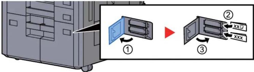 Triumph-Adler 8056i - Legen Sie ein Blatt des benötigten Formats und Medientyps in die Kassetten 3 und 4 ein, so wie in der Abbildung gezeigt. - 1