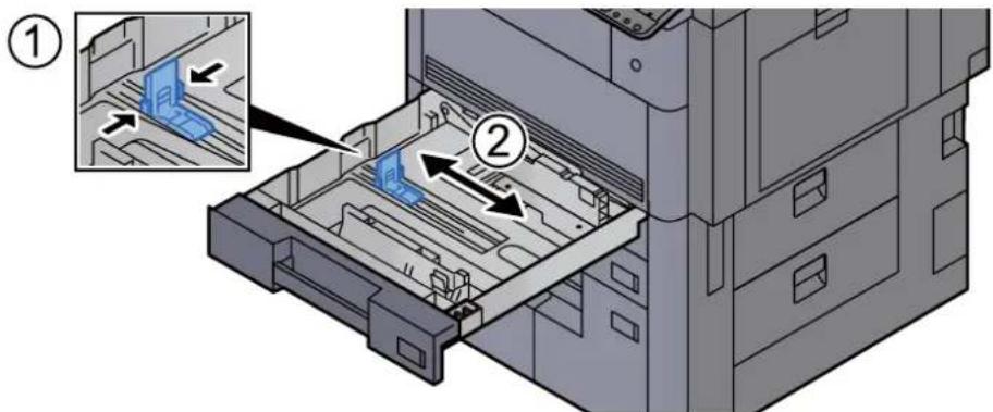 Triumph-Adler 8056i - Den Papieranschlag auf das gewünschte Papierformat einstellen. - 1