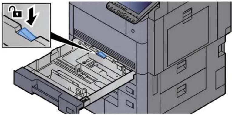 Triumph-Adler 8056i - Den Papieranschlag auf das gewünschte Papierformat einstellen. - 3