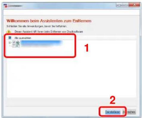 Triumph-Adler 7056i - Software deinstallieren. - 1