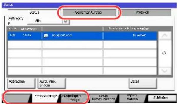 Triumph-Adler 6555i - Registerkarte des zu prüfenden Auftrags auswählen. - 1