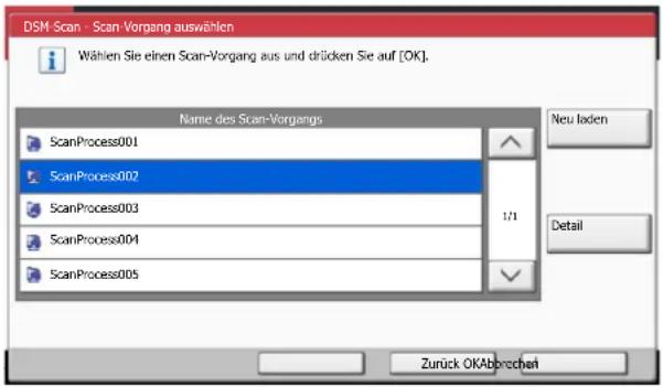 Triumph-Adler 6555i - Scanvorgang auswählen und auf [OK] tippen. - 1