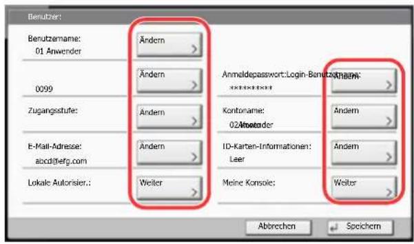 Triumph-Adler 6555i - Benutzereigenschaften ändern - 1