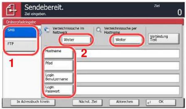 Triumph-Adler 6555i - Zielinformationen eingeben. - 1