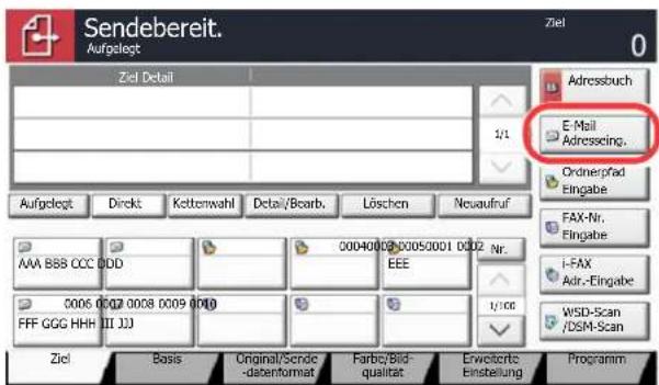 Triumph-Adler 6555i - In der Basisanzeige zum Senden auf [E-Mail Adresseing.] tippen. - 1