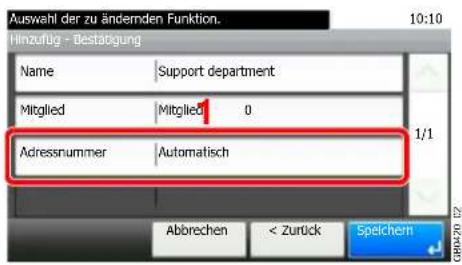 Triumph-Adler 306i - Adressnummer eingeben. - 1