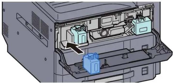 Triumph-Adler 3061i - Den ausgepackten Resttonerbehälter auf die Ablage für Reserve-Resttonerbehälter (W1) stellen. - 1