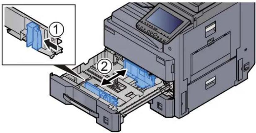 Triumph-Adler 3061i - Den Papieranschlag auf das gewünschte Papierformat einstellen. - 1