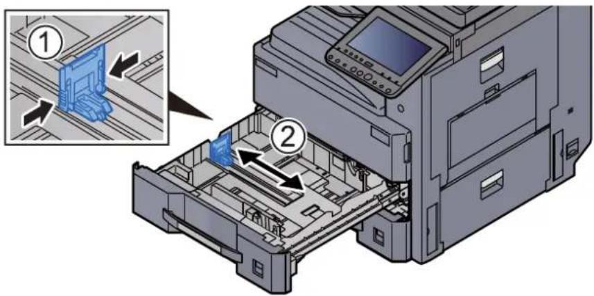 Triumph-Adler 3061i - Den Papieranschlag auf das gewünschte Papierformat einstellen. - 1