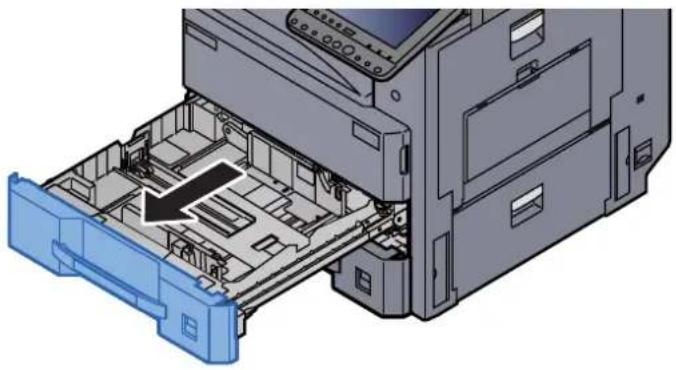 Triumph-Adler 3061i - Die Papierkassette vollständig aus dem Drucker ziehen. - 1
