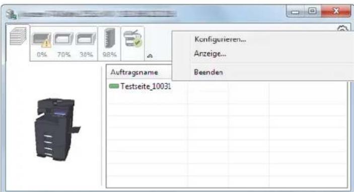 Triumph-Adler 3061i - Kontextmenü des Status Monitors - 1