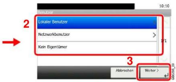 Triumph-Adler 256i - Benutzer festlegen. - 2