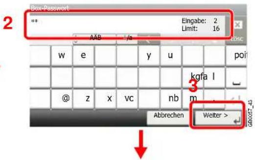 Triumph-Adler 256ci - Box-Password setzen. - 3
