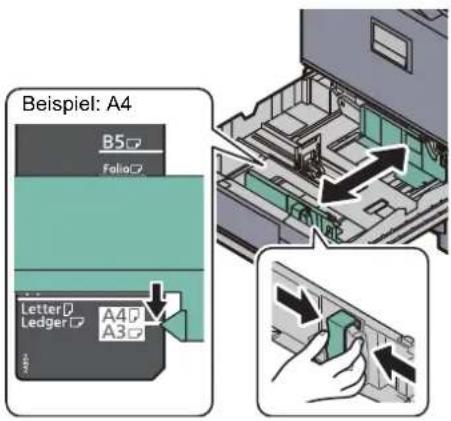 Triumph-Adler 2500ci - Kassettengröße einstellen. - 3