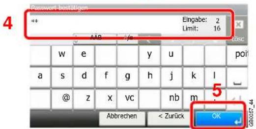 Triumph-Adler 206i - Box-Password setzen. - 4