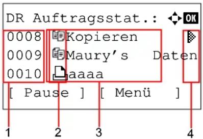 Utax P-3520 MFP - Anzeige der Druckaufträge - 2