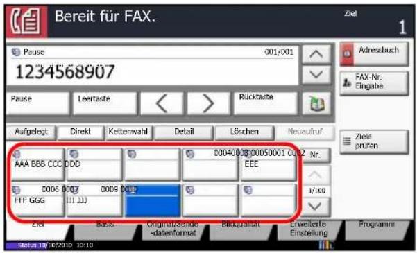 Utax CDC 1950 - Ziel mit der Zielwahltaste auswählen - 1