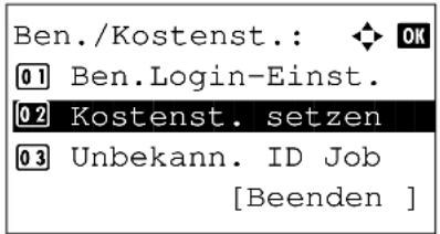 Utax P-3020 MFP - Kostenstellen aktivieren/deaktivieren - 4