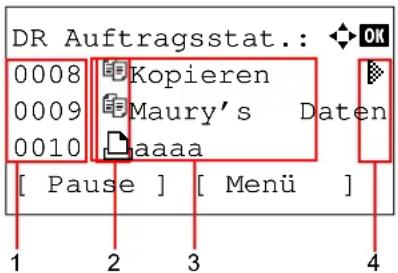 Utax P-3020 MFP - Anzeige der Druckaufträge - 2